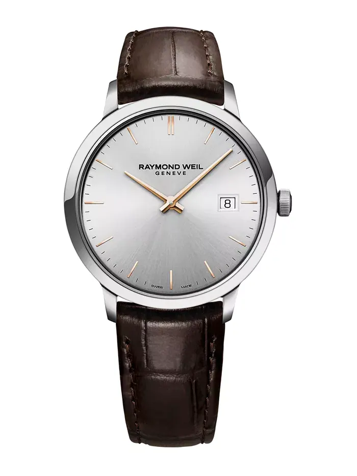 Мужские наручные часы Swiss Toccata с коричневым кожаным ремешком, 39 мм Raymond Weil — изображение 1 из 8