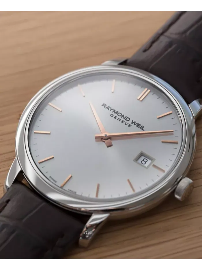 Мужские наручные часы Swiss Toccata с коричневым кожаным ремешком, 39 мм Raymond Weil — изображение 8 из 8