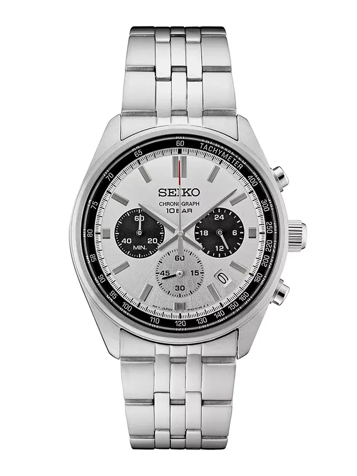 Мужские часы Chronograph Essentials с браслетом из нержавеющей стали, 42 мм Seiko — изображение 1 из 2