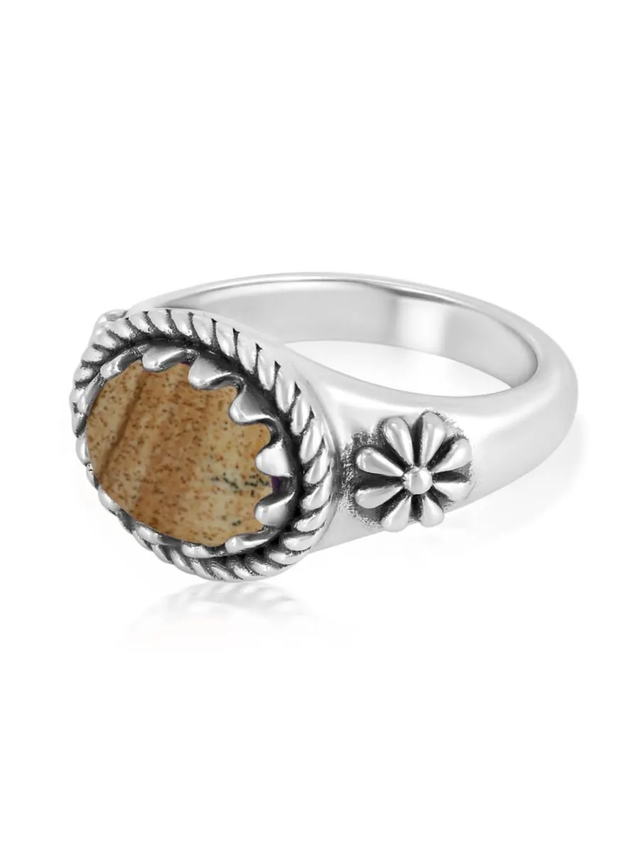 Кольцо из стерлингового серебра с изображением яшмы, восток-запад American West Jewelry, Picture — изображение 3 из 6