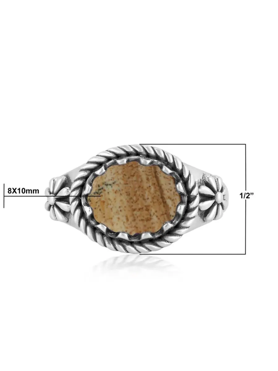 Кольцо из стерлингового серебра с изображением яшмы, восток-запад American West Jewelry, Picture — изображение 4 из 6
