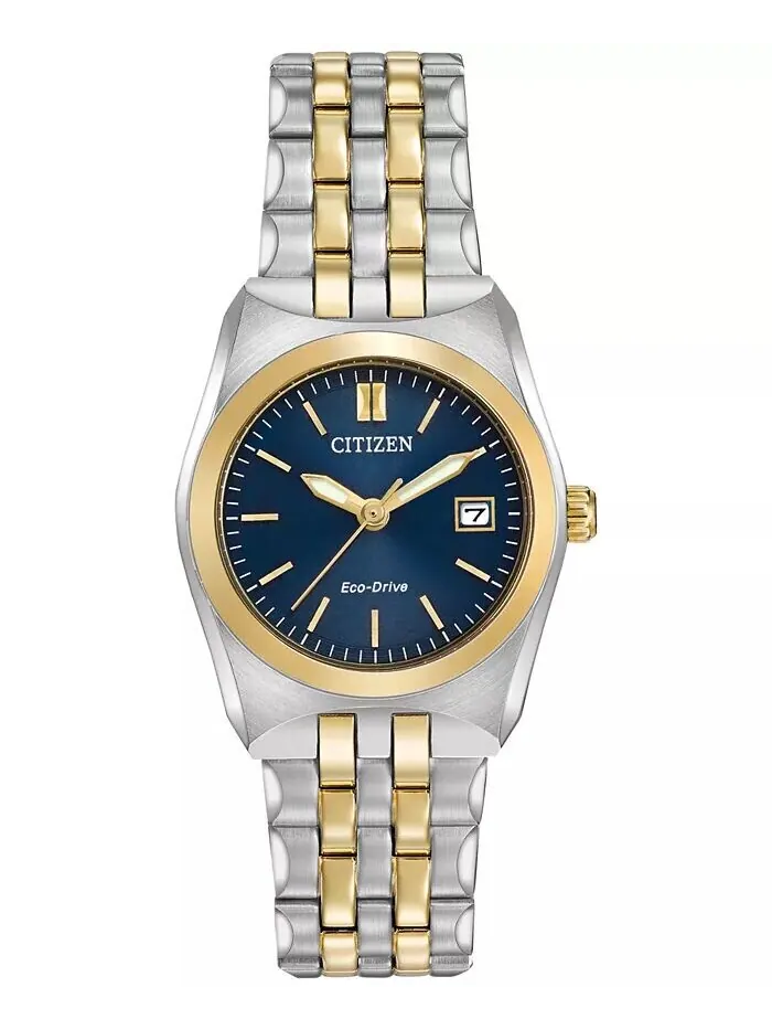 Женские двухцветные часы Eco-Drive с браслетом из нержавеющей стали, 28 мм EW2294-53L Citizen