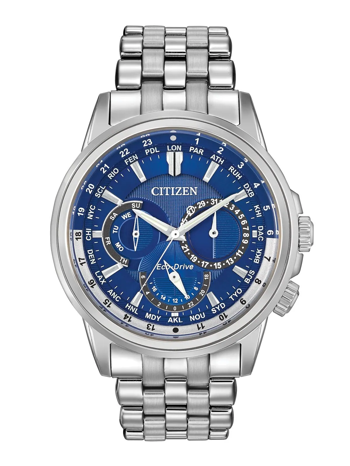Мужские часы Eco-Drive с календарем на браслете из нержавеющей стали, 44 мм BU2021-51L Citizen