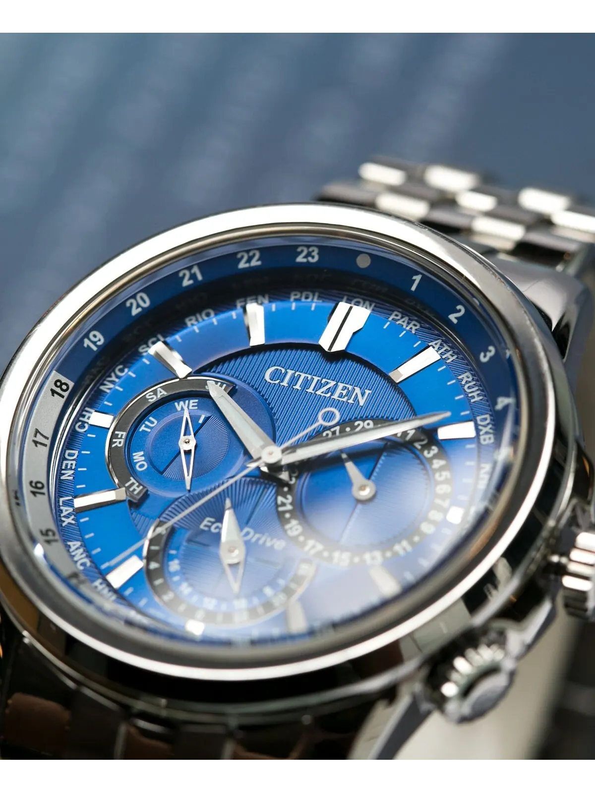 Мужские часы Eco-Drive с календарем на браслете из нержавеющей стали, 44 мм BU2021-51L Citizen — изображение 3 из 11