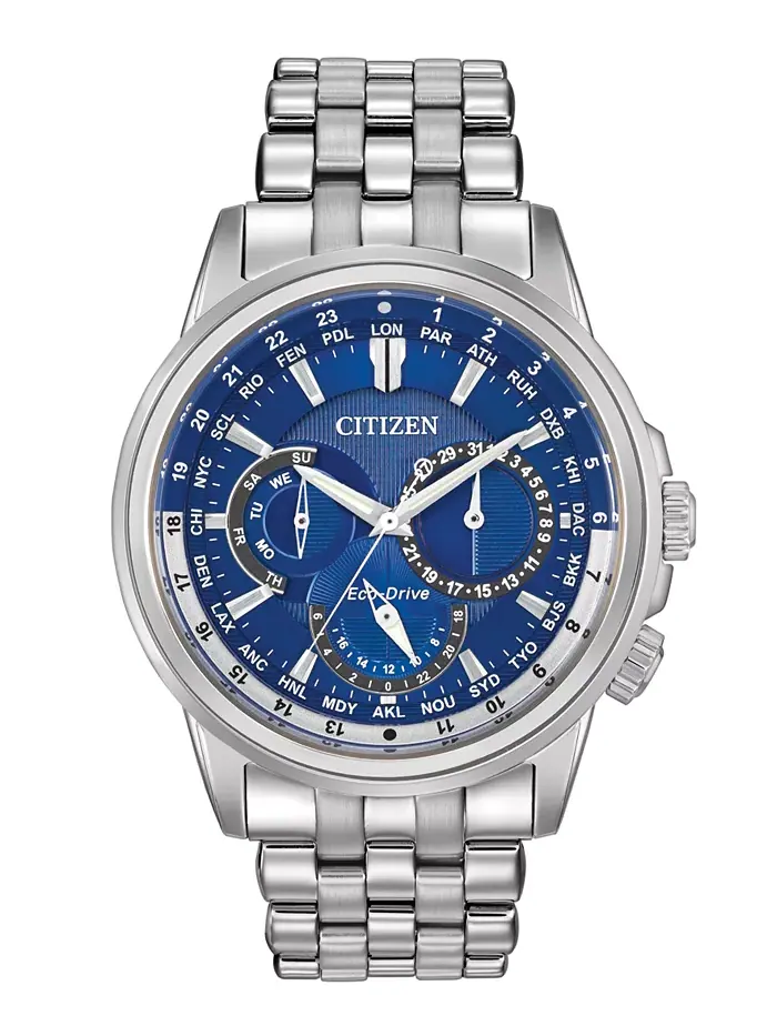 Мужские часы Eco-Drive Calendrier на стальном браслете 44 мм BU2021-51L Citizen