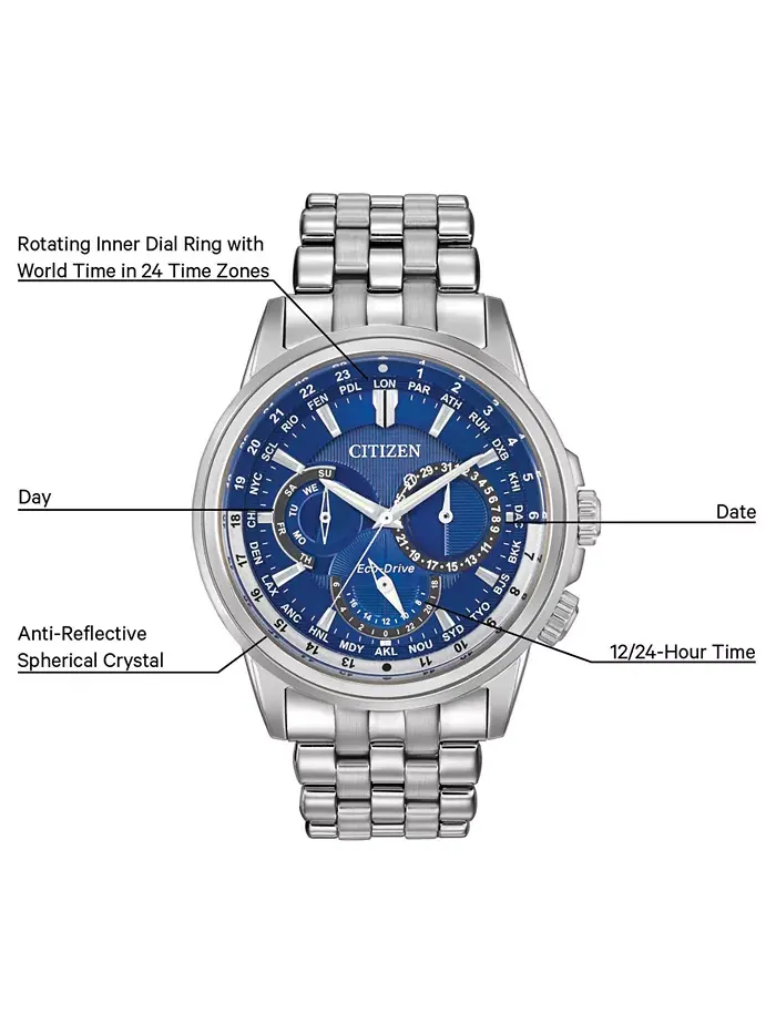 Мужские часы Eco-Drive Calendrier на стальном браслете 44 мм BU2021-51L Citizen — изображение 8 из 11