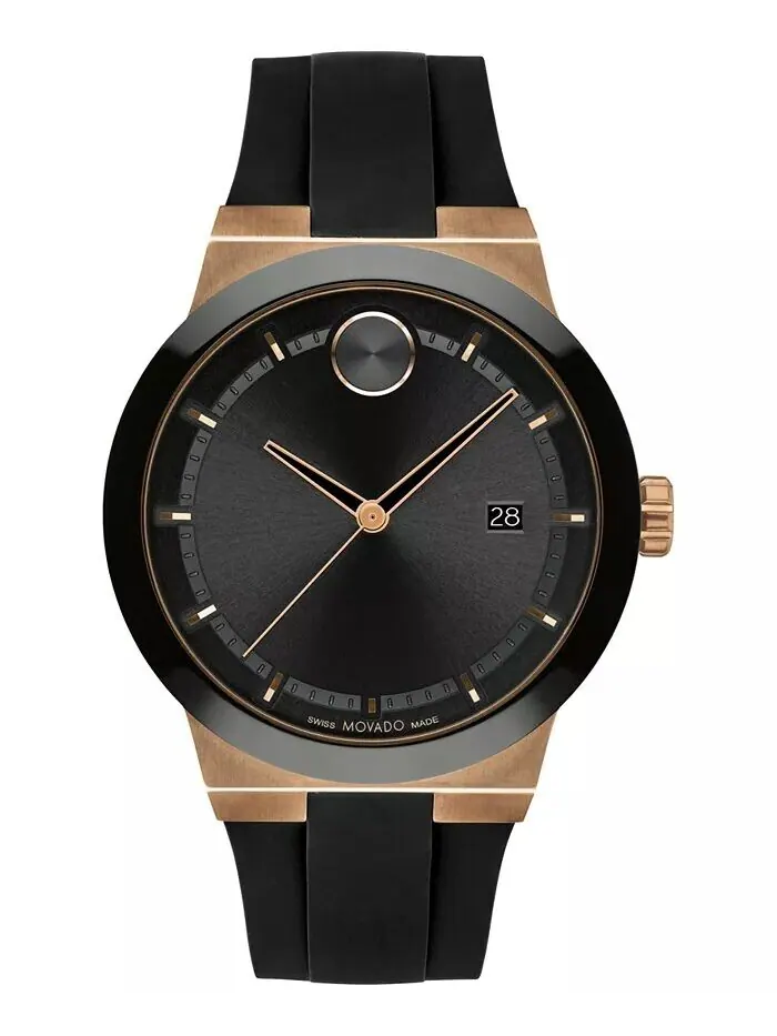 Мужские часы Swiss Fusion с черным силиконовым ремешком, 42 мм Movado — изображение 1 из 3