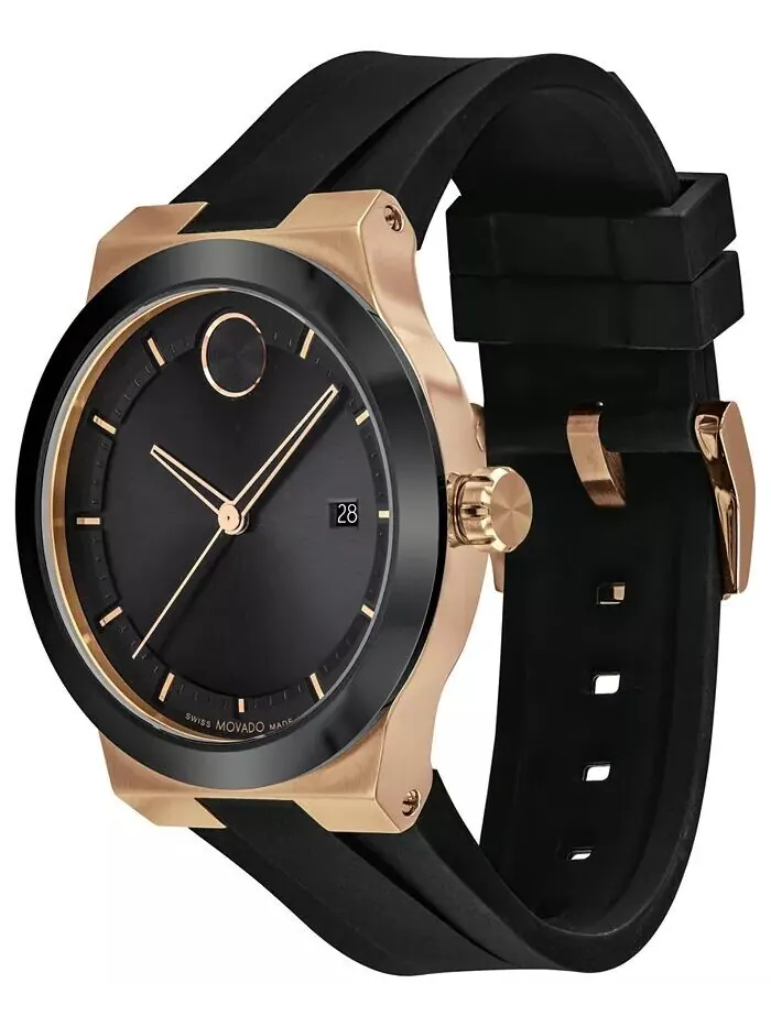 Мужские часы Swiss Fusion с черным силиконовым ремешком, 42 мм Movado — изображение 2 из 3