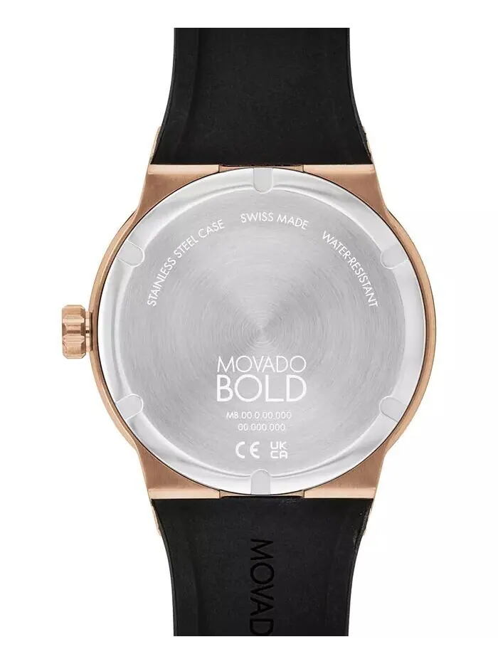 Мужские часы Swiss Fusion с черным силиконовым ремешком, 42 мм Movado — изображение 3 из 3