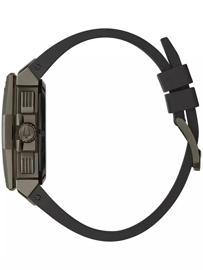 Мужские часы Precisionist X с черным каучуковым ремешком из EPDM, 44,5 мм Bulova — изображение 2 из 6