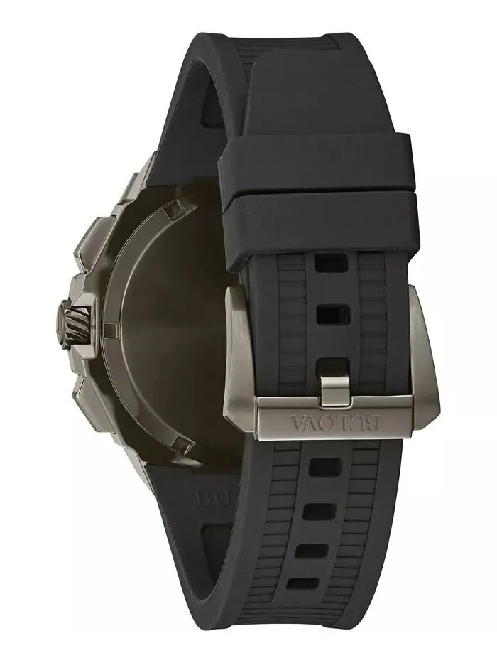 Мужские часы Precisionist X с черным каучуковым ремешком из EPDM, 44,5 мм Bulova — изображение 3 из 6