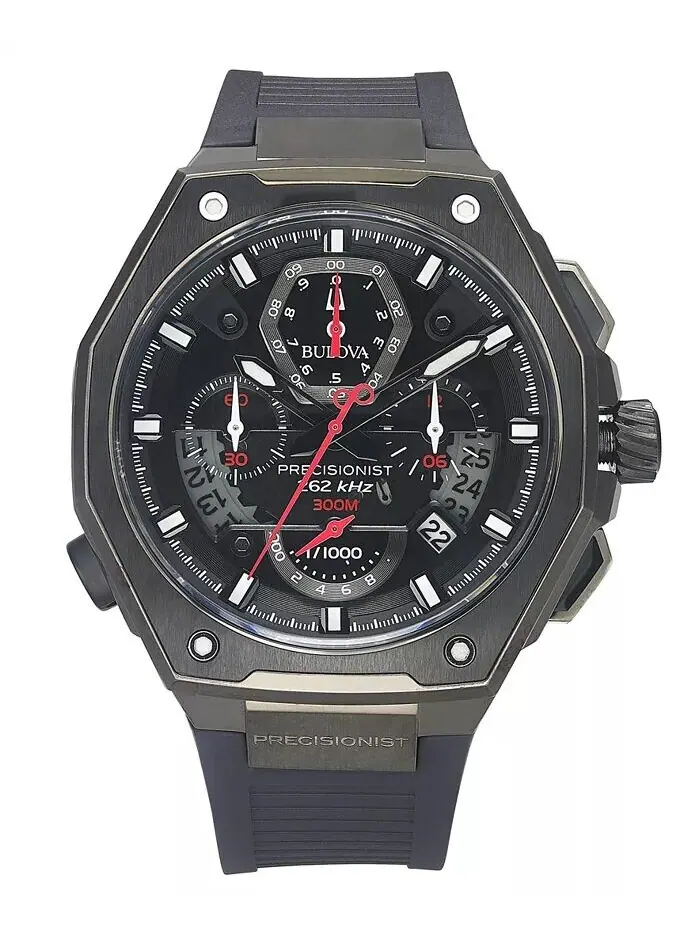 Мужские часы Precisionist X с черным каучуковым ремешком из EPDM, 44,5 мм Bulova — изображение 6 из 6