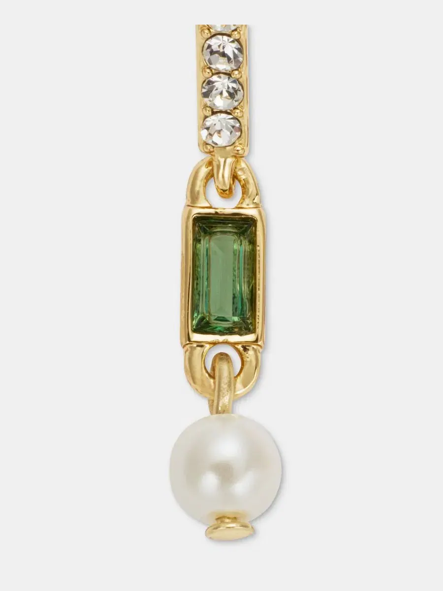 Серьги-подвески с кристаллами, камнями и жемчугом Pavé, Baguette Stone & Imitation Pearl Threader — изображение 4 из 4