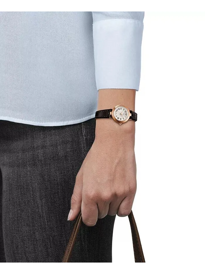 Женские швейцарские часы Bellissima с коричневым кожаным ремешком, 26 мм Tissot — изображение 4 из 4