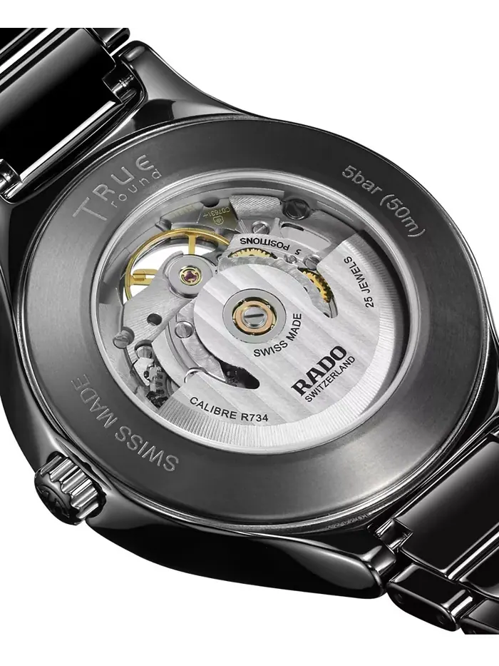 Унисекс-часы Swiss Automatic True Black с высокотехнологичным керамическим браслетом, 40 мм Rado — изображение 4 из 5