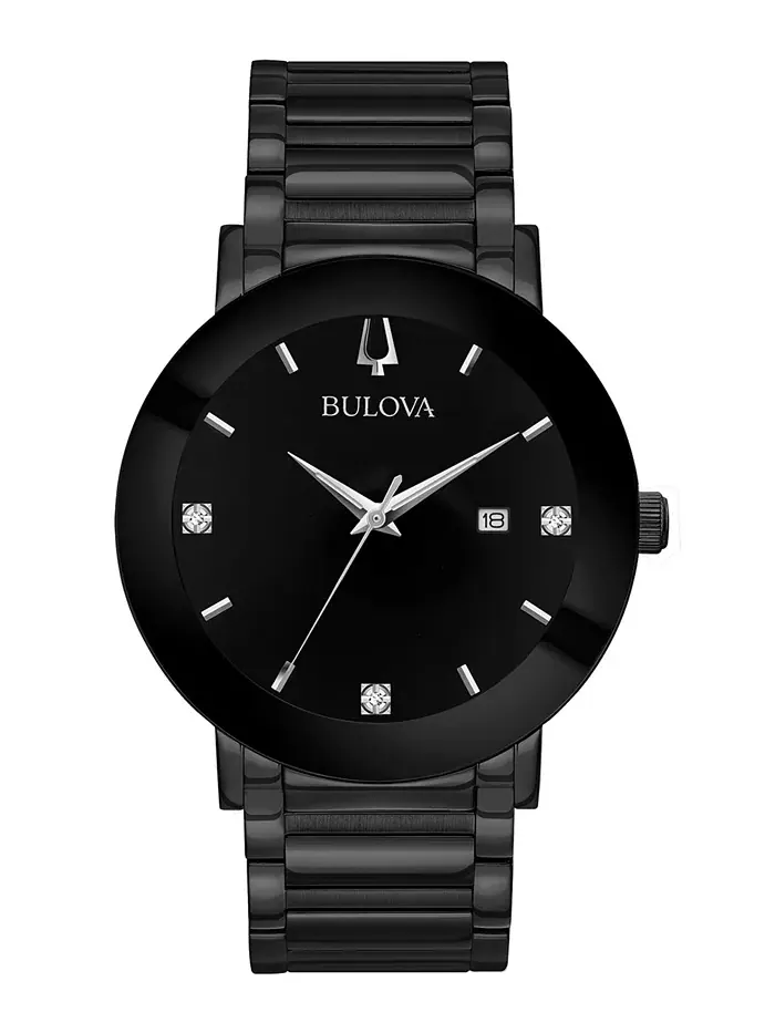 Мужские часы Futuro Diamond-Accent на стальном браслете, черные, 42 мм Bulova — изображение 1 из 7