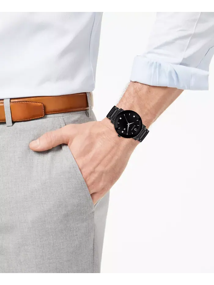 Мужские часы Futuro Diamond-Accent на стальном браслете, черные, 42 мм Bulova — изображение 5 из 7