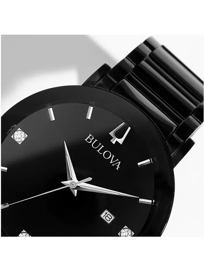 Мужские часы Futuro Diamond-Accent на стальном браслете, черные, 42 мм Bulova — изображение 6 из 7