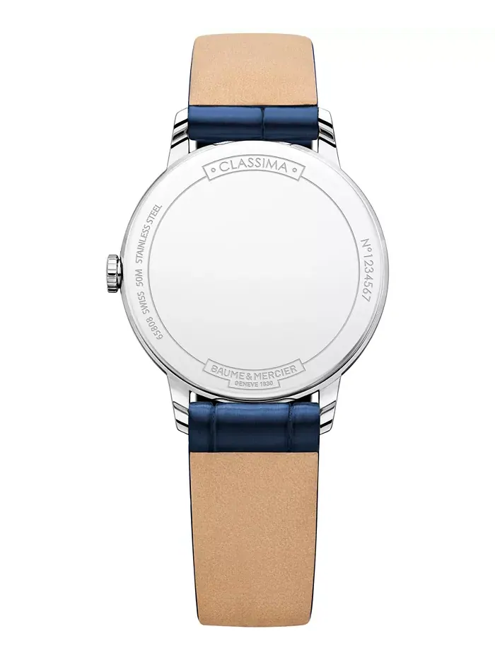 Женские часы Swiss Classima с синим кожаным ремешком, 31 мм, модель M0A10353 Baume & Mercier — изображение 2 из 3