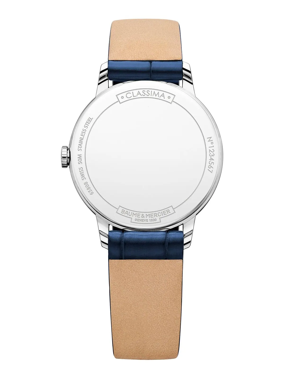 Женские швейцарские часы Classima с синим кожаным ремешком 31 мм M0A10353 Baume & Mercier — изображение 2 из 3, оттенок синий