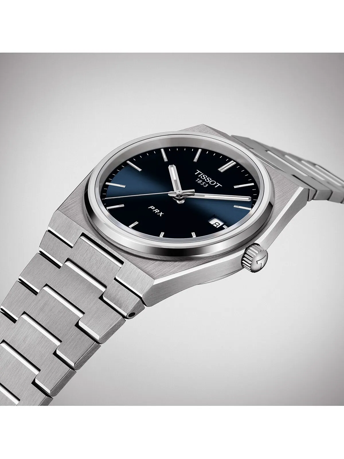 Мужские швейцарские часы PRX с браслетом из нержавеющей стали, 40 мм Tissot — изображение 2 из 7, оттенок синий