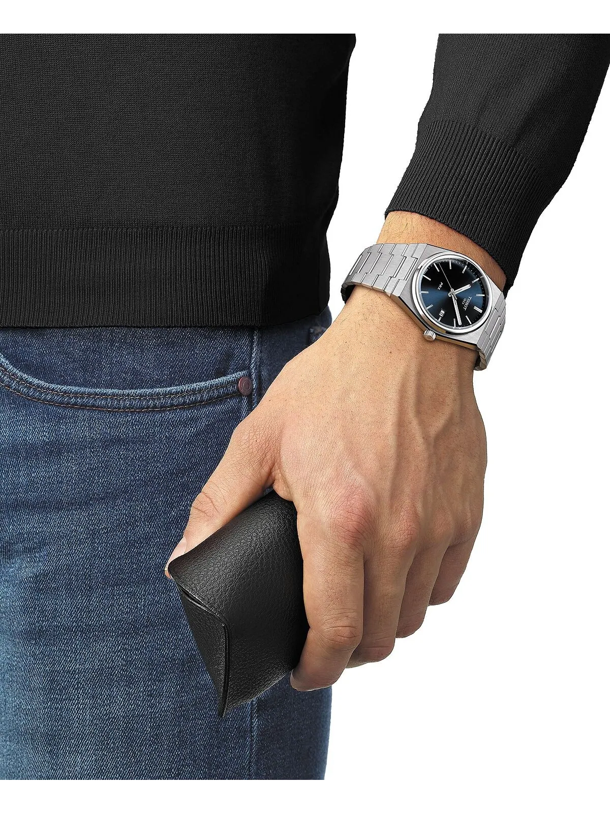 Мужские швейцарские часы PRX с браслетом из нержавеющей стали, 40 мм Tissot — изображение 7 из 7, оттенок синий