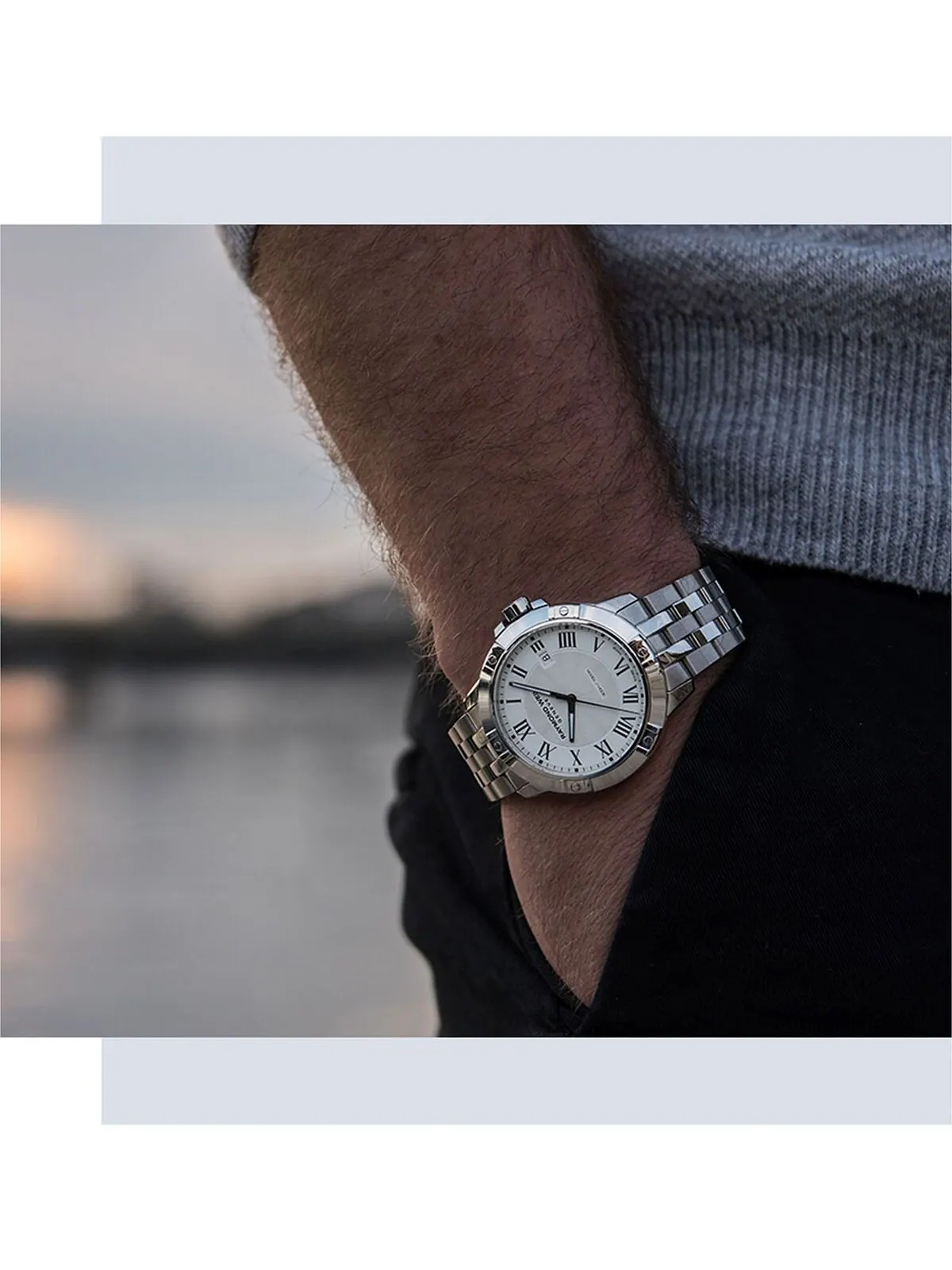 Мужские часы Swiss Tango с браслетом из нержавеющей стали, 41 мм 8160-ST-00300 Raymond Weil — изображение 5 из 5