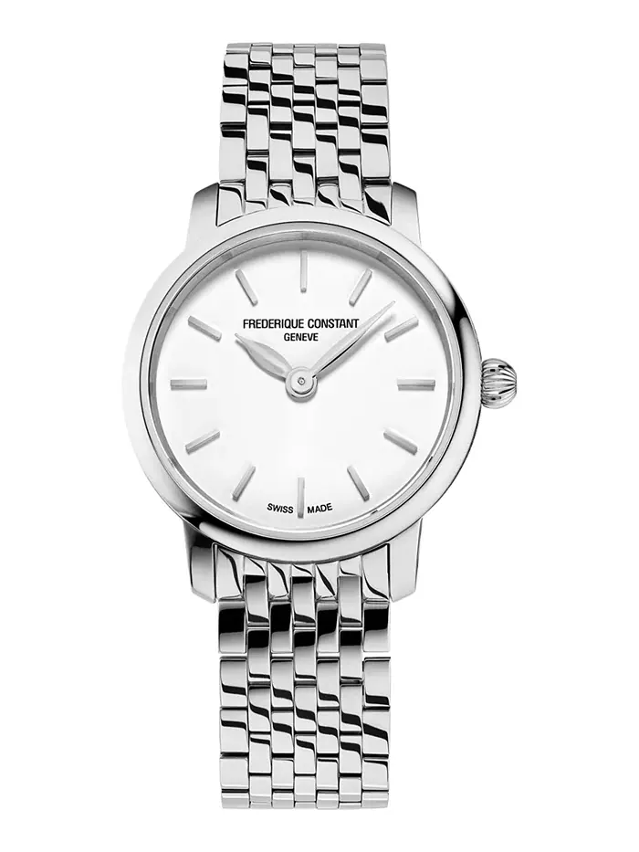 Женские часы Swiss Slimline Mini с браслетом из нержавеющей стали, 25 мм Frederique Constant — изображение 1 из 3