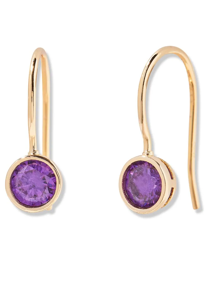 Серьги Мия с камнем-талисманом по знаку зодиака brook & york, FEB — изображение 1 из 3