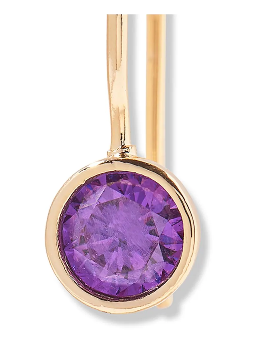 Серьги Мия с камнем-талисманом по знаку зодиака brook & york, FEB — изображение 2 из 3