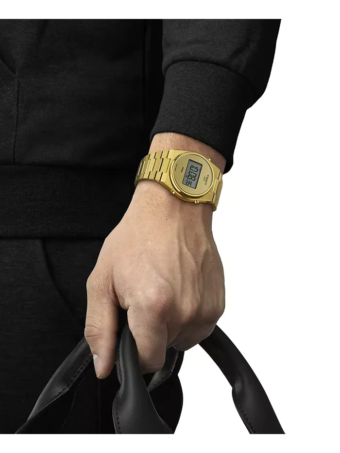 Мужские часы PRX Digital с золотым PVD-покрытием на стальном браслете, 40 мм Tissot — изображение 5 из 5