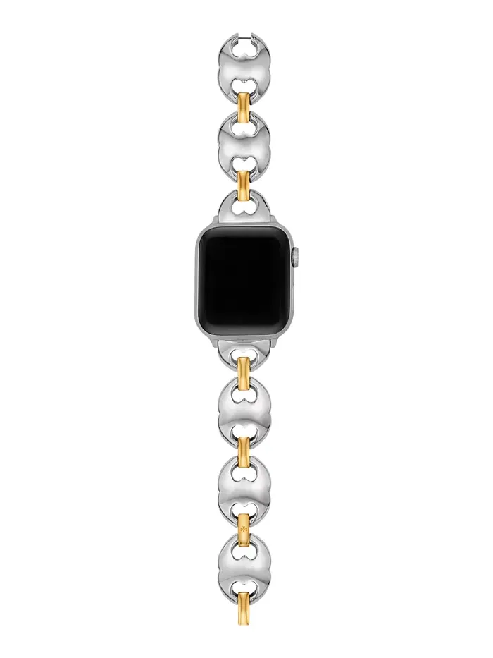 Женский браслет The Double T Link из двухцветной нержавеющей стали для Apple Watch 38-46 мм Tory — изображение 1 из 3
