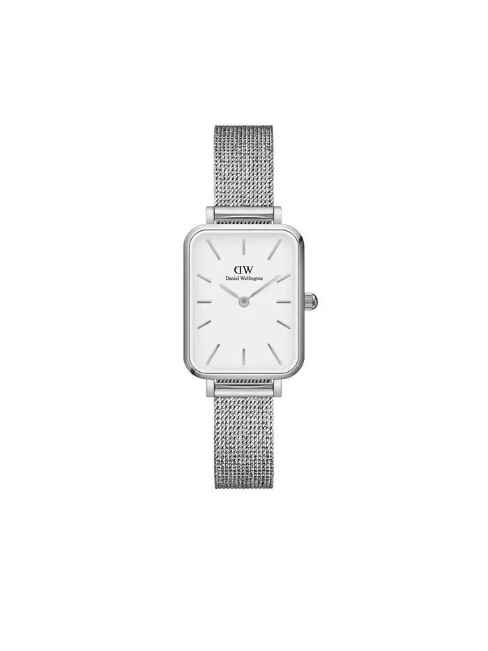 Женские часы Quadro из нержавеющей стали с серебристым покрытием, 20 x 26 мм Daniel Wellington