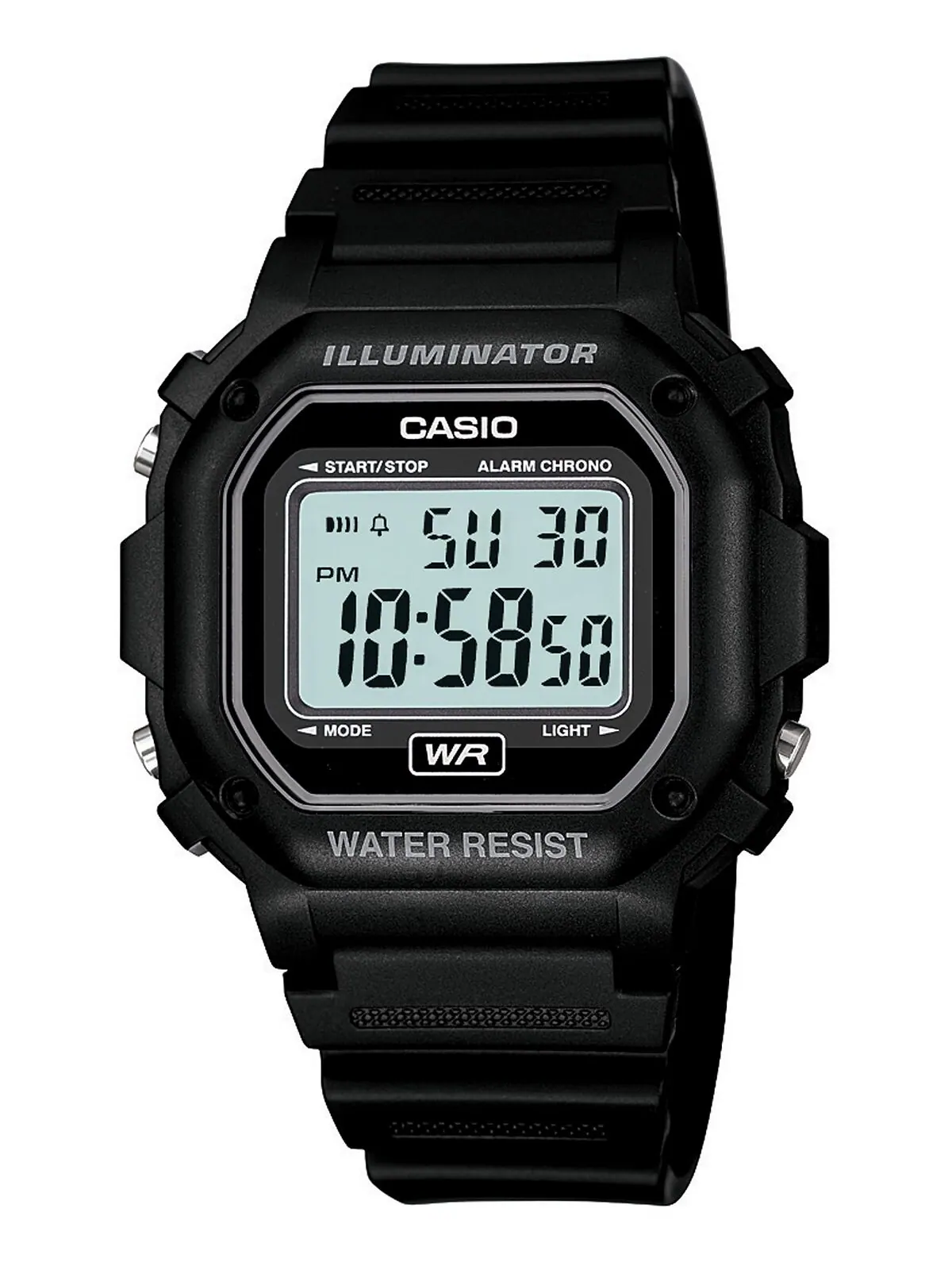 Мужские цифровые часы с черным полимерным ремешком, 42,4 мм Casio — изображение 1 из 2, оттенок черный