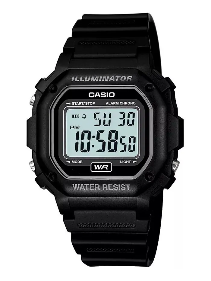 Мужские цифровые часы с черным полимерным ремешком, 42,4 мм Casio — изображение 1 из 2