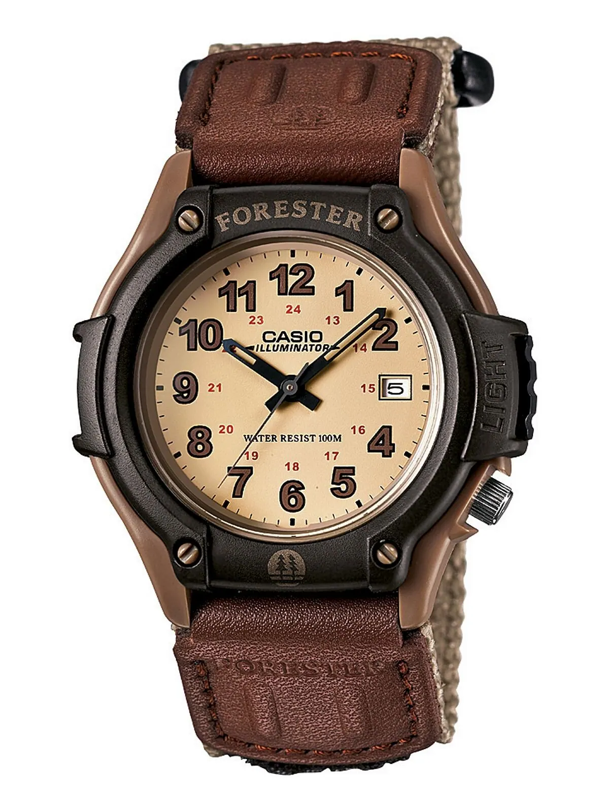 Мужские часы Forester Tan с нейлоновым ремешком, 41 мм Casio — изображение 1 из 2, оттенок коричневый