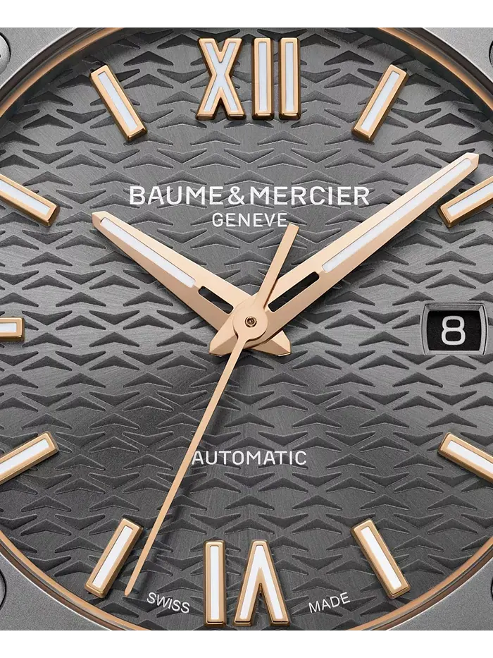 Мужские автоматические часы Riviera с темно-серым резиновым ремешком, 42 мм Baume & Mercier — изображение 5 из 6