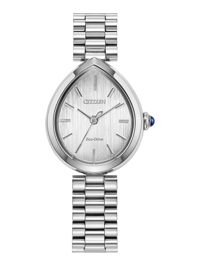 Женские часы Eco-Drive Classic Rainell на стальном браслете серебристого оттенка, 26мм Citizen