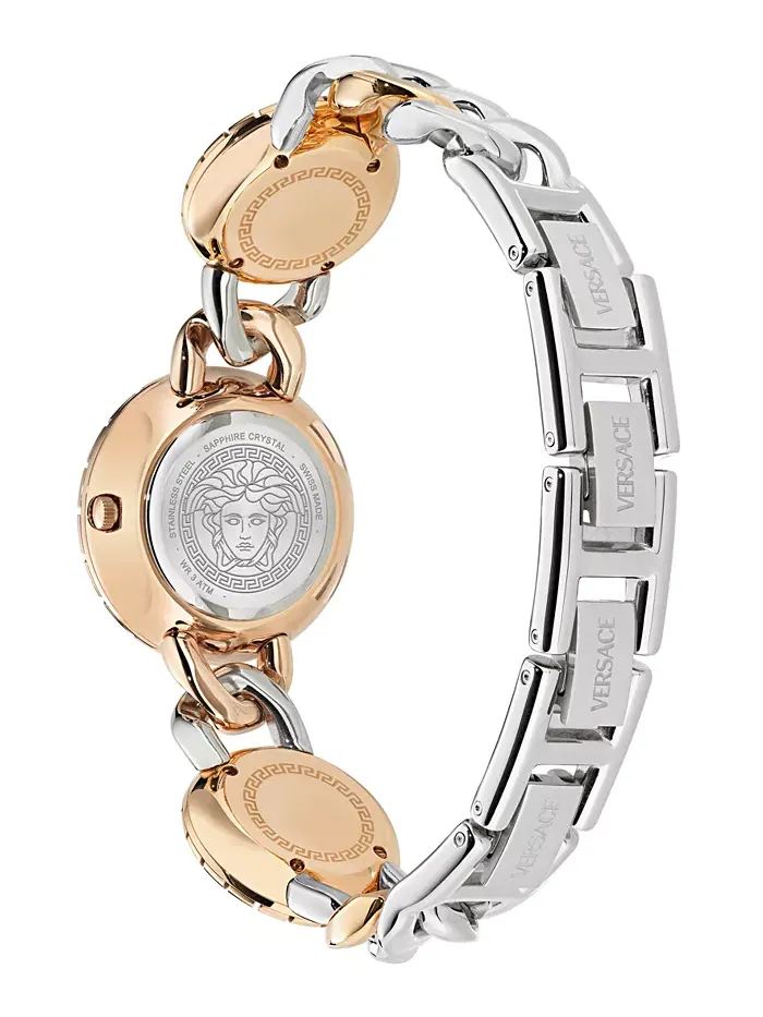 Женские часы Swiss La Greca Stud Icon с двухцветным браслетом-цепочкой 28mm Versace — изображение 3 из 3