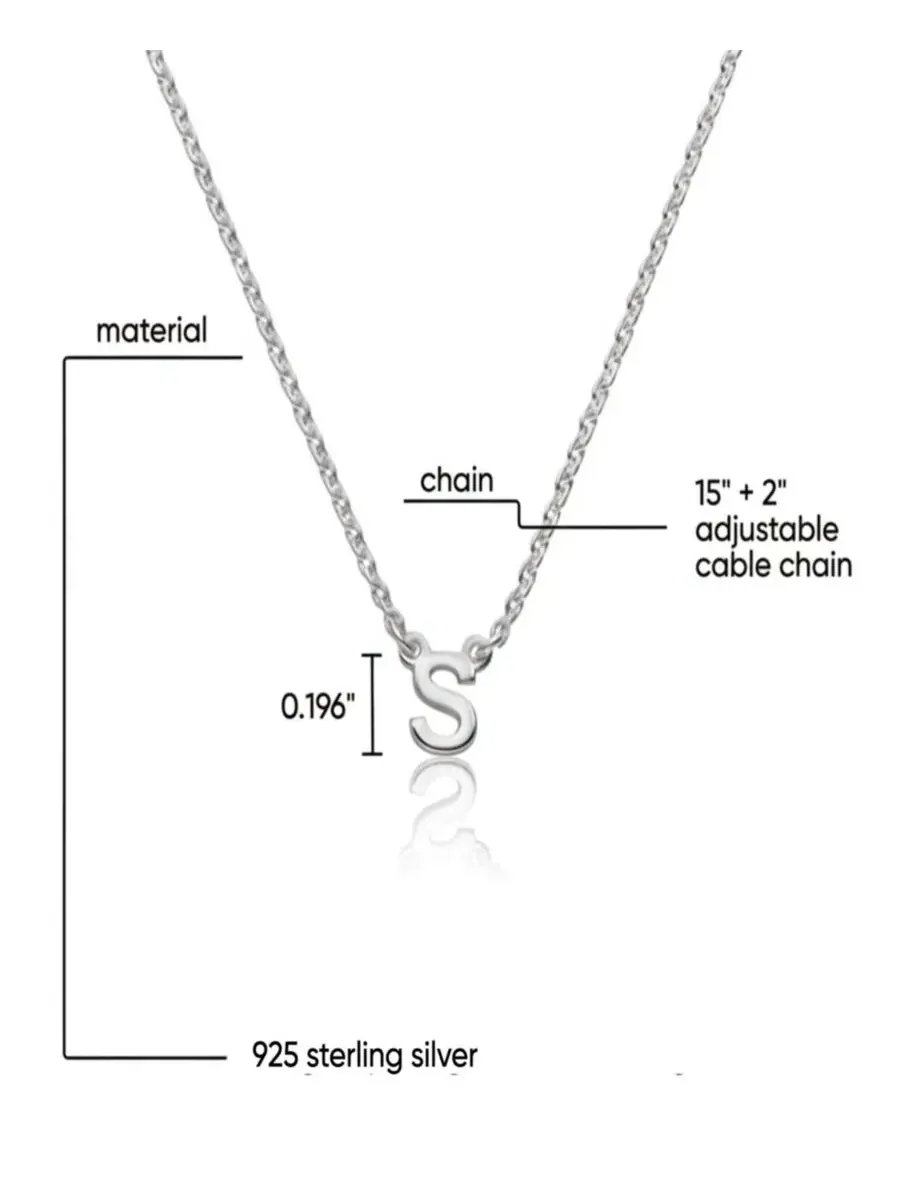 Колье с подвеской-буквой Inez Initial Necklace Oak & Luna, Letter E — изображение 2 из 5