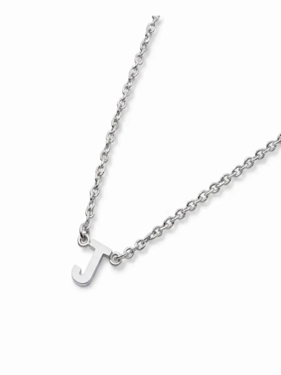 Подвеска-кулон с буквой J, из стерлингового серебра, Inez Initial Necklace Oak & Luna, Letter J