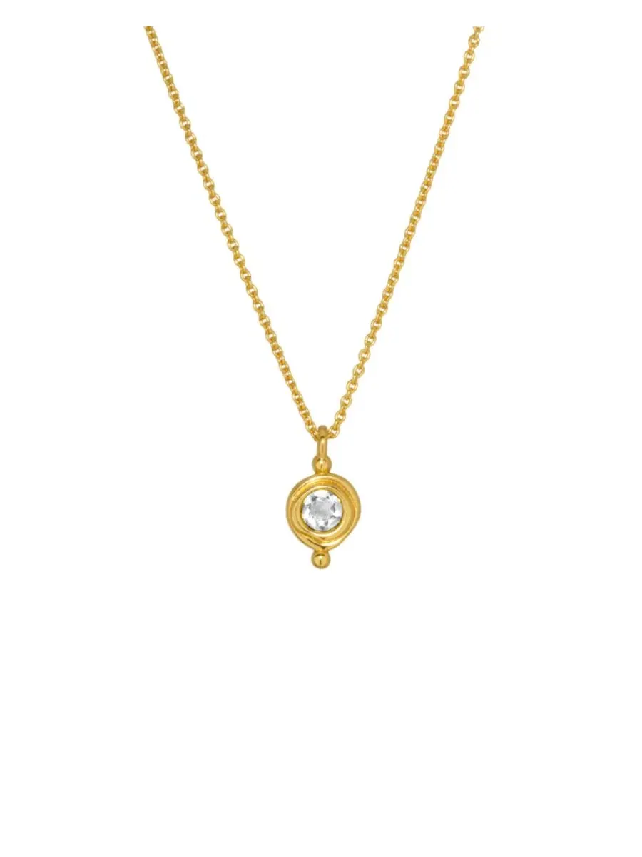 Кулон с камнем рождения Январь 18ct Gold Plated Sterling Silver Ottoman Hands — изображение 1 из 5