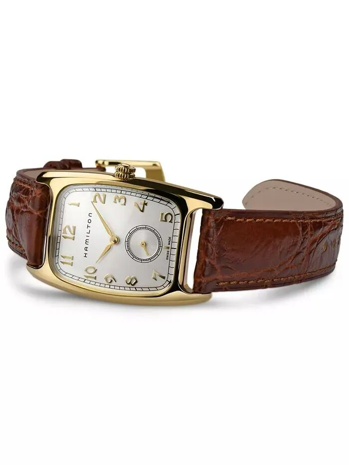 Мужские швейцарские часы Boulton с коричневым кожаным ремешком 27 мм H13431553 Hamilton — изображение 5 из 7