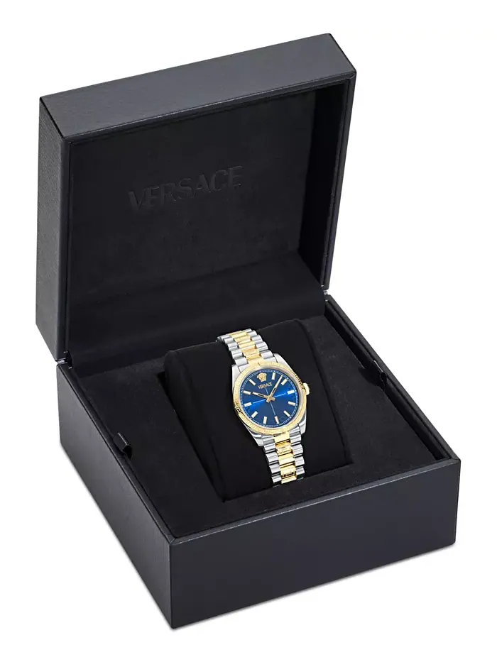 Женские часы Swiss Millenyium с двухцветным браслетом из нержавеющей стали, 32 мм Versace — изображение 4 из 5