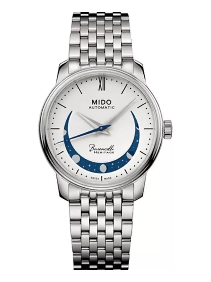 Женские швейцарские автоматические часы Baroncelli Smiling Moon с браслетом из нержавеющей стали — изображение 1 из 2