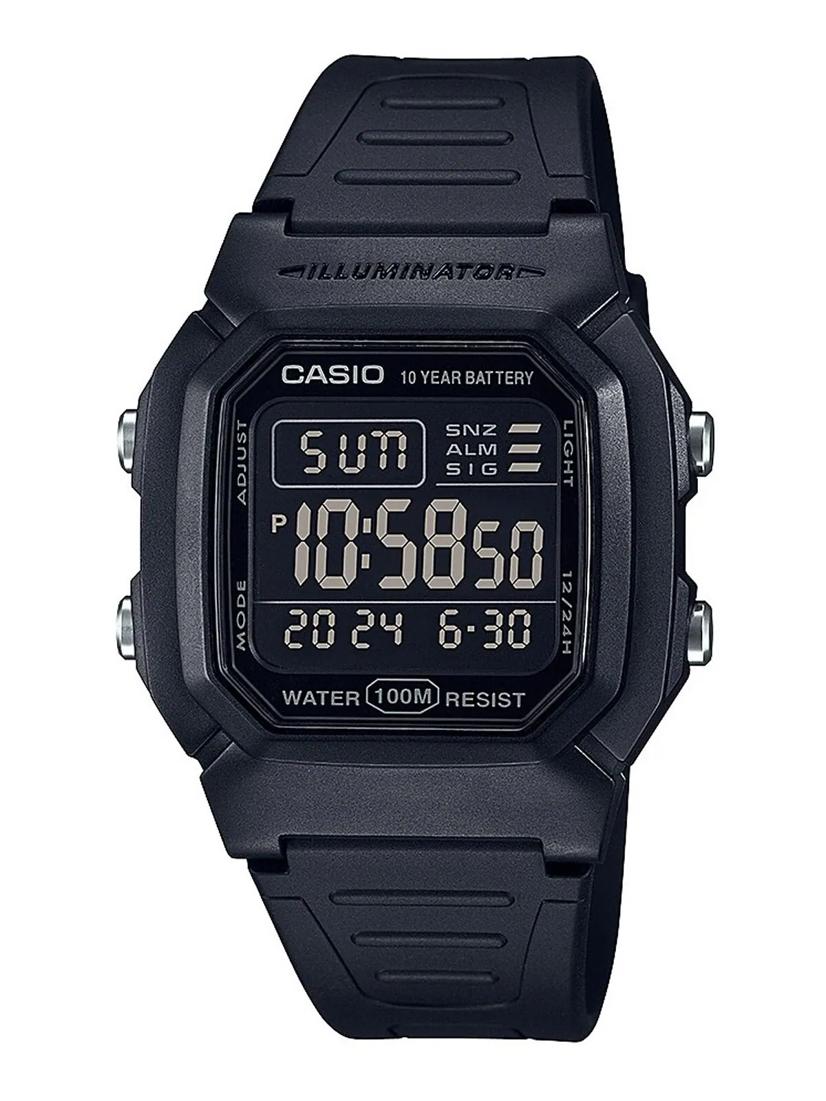 Мужские цифровые часы Blackout с черным полимерным ремешком, 36,8 мм Casio — изображение 1 из 2, оттенок черный
