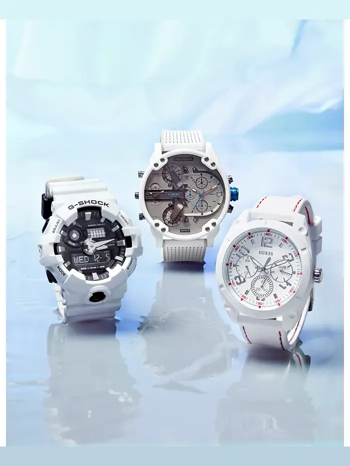 Мужские часы Chronograph Mr. Daddy 2.0 с белым кожаным ремешком, 57 мм Diesel — изображение 3 из 3