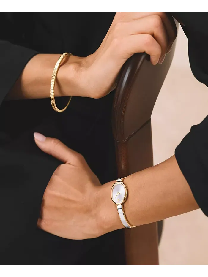 Женские часы Moda Swiss Quartz с корпусом из нержавеющей стали и желтым PVD-покрытием, 24 мм Movado — изображение 4 из 4