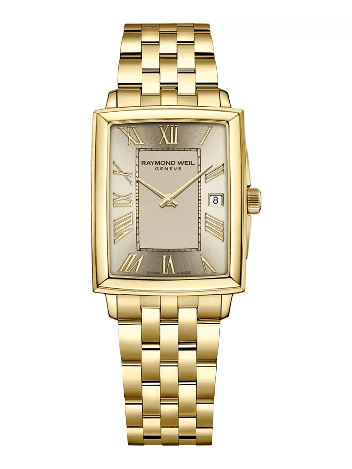 Женские наручные часы Swiss Toccata Gold PVD с браслетом из нержавеющей стали, 22.6x28.1 мм Raymond — изображение 1 из 5