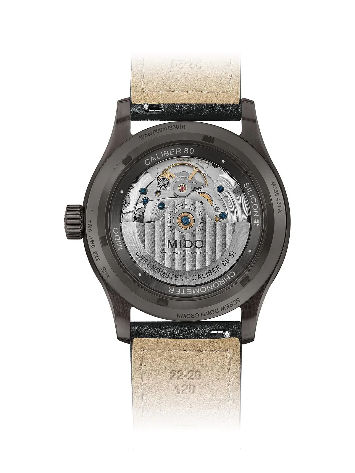 Мужские швейцарские автоматические часы Multifort Chronometer с черным кожаным ремешком, 42 мм Mido — изображение 3 из 3